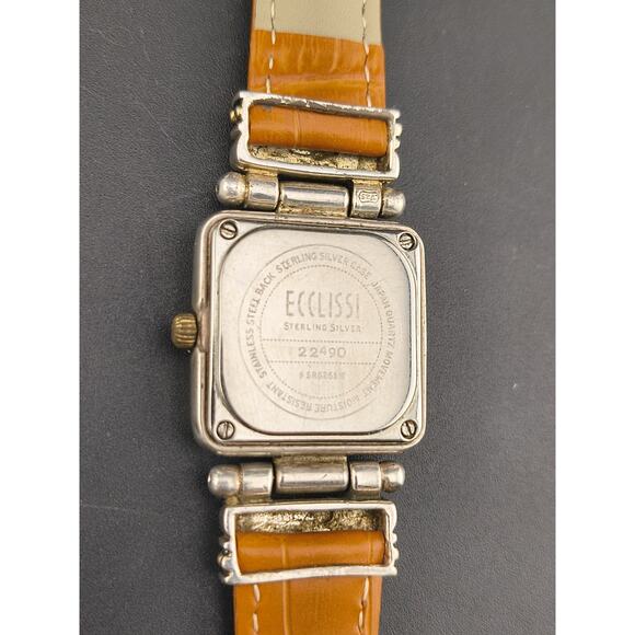 Ecclissi Sterling Silver Watch Turquoise Dial Square Case New Battery & Strap main image 5